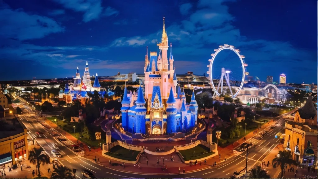 Luxury black SUV picking up travelers at MCO for Disney World transfer