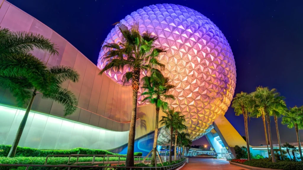 Black car service arriving at Epcot entrance in Walt Disney World